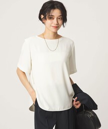 green label relaxing | クルーネック ショートスリーブ ブラウス マシンウォッシャブル UVカット(シャツ/ブラウス)