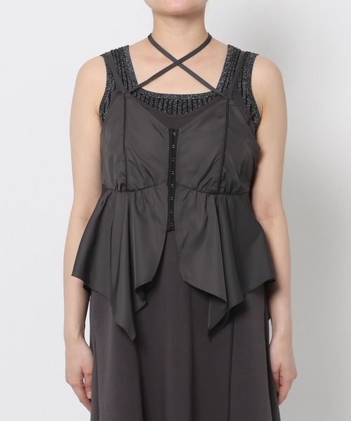 HARE（ハレ）の「2Pビスチェレイヤーキャミワンピース(HARE)（ワンピース・レディース・グレー/ブラック・FREE）」の6枚目の写真
