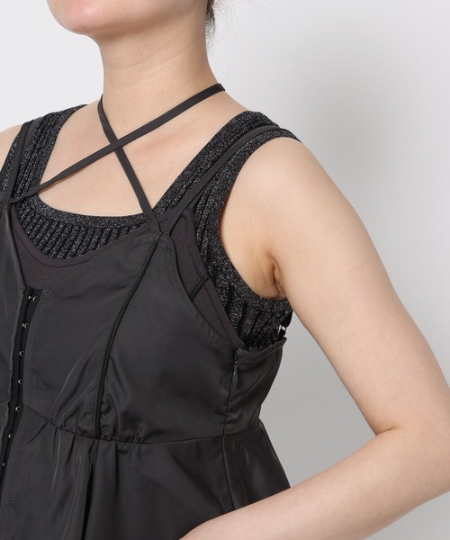 HARE（ハレ）の「2Pビスチェレイヤーキャミワンピース(HARE)（ワンピース・レディース・グレー/ブラック・FREE）」の10枚目の写真