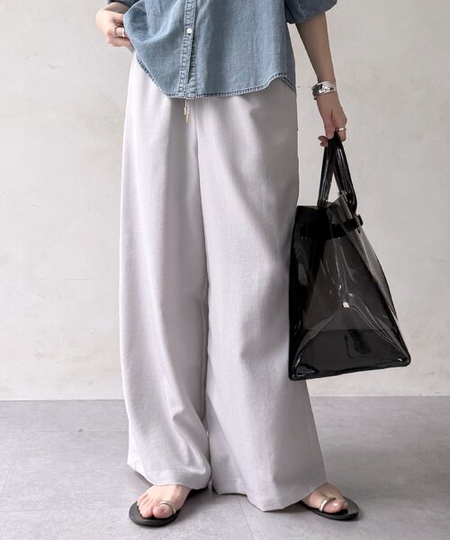 DouDou(ドゥドゥ)の「【WEB限定】タンブラーブッチャーイージーパンツ(その他パンツ・レディース・ライトグレー/ピンク/ブラウン/グレー・FREE)」の2枚目の写真