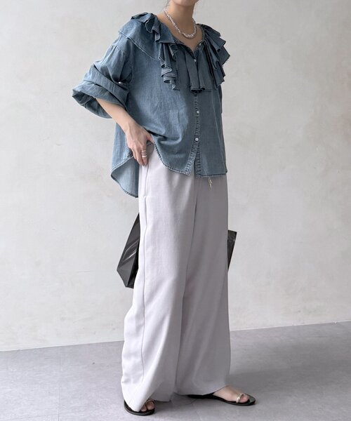 DouDou(ドゥドゥ)の「【WEB限定】タンブラーブッチャーイージーパンツ(その他パンツ・レディース・ライトグレー/ピンク/ブラウン/グレー・FREE)」の15枚目の写真