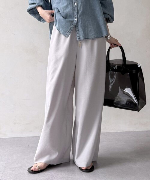 DouDou(ドゥドゥ)の「【WEB限定】タンブラーブッチャーイージーパンツ(その他パンツ・レディース・ライトグレー/ピンク/ブラウン/グレー・FREE)」の20枚目の写真