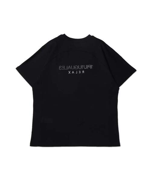 1PIU1UGUALE3 RELAX (ウノピゥウノウグァーレトレ リラックス)の「【1PIU1UGUALE3】 REVERSE PRINT TEE ブランドロゴプリント Tシャツ(Tシャツ/カットソー・メンズ・ホワイト/ブラック・3/2/4)」の4枚目の写真