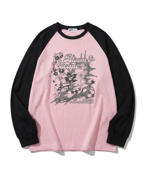 ESCAPEFROM（エスケープフロム）の「ブルーム ESCFプリントセミオーバーフィットロングスリーブ [2カラー]（Tシャツ/カットソー・レディース・グレー/ピンク・MEDIUM）」の4枚目の写真