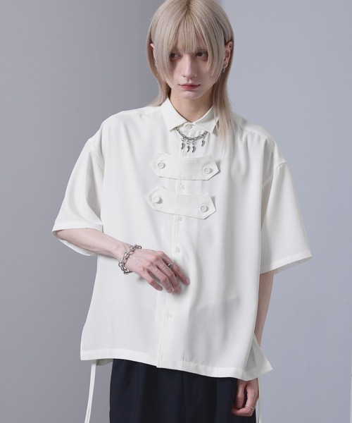 EMMA CLOTHES(エマクローズ)の「front button shirt / フロントボタンシャツ【黒色コラボ】(シャツ/ブラウス・メンズ・ブラック/ホワイト・S/M)」の3枚目の写真