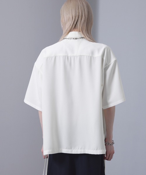 EMMA CLOTHES(エマクローズ)の「front button shirt / フロントボタンシャツ【黒色コラボ】(シャツ/ブラウス・メンズ・ブラック/ホワイト・S/M)」の11枚目の写真