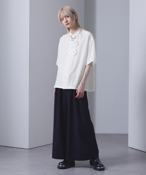 EMMA CLOTHES(エマクローズ)の「front button shirt / フロントボタンシャツ【黒色コラボ】(シャツ/ブラウス・メンズ・ブラック/ホワイト・S/M)」の14枚目の写真