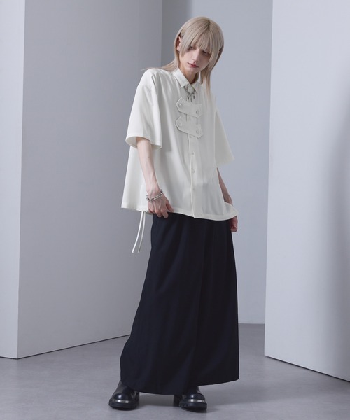EMMA CLOTHES(エマクローズ)の「front button shirt / フロントボタンシャツ【黒色コラボ】(シャツ/ブラウス・メンズ・ブラック/ホワイト・S/M)」の17枚目の写真