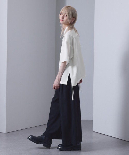 EMMA CLOTHES(エマクローズ)の「front button shirt / フロントボタンシャツ【黒色コラボ】(シャツ/ブラウス・メンズ・ブラック/ホワイト・S/M)」の18枚目の写真