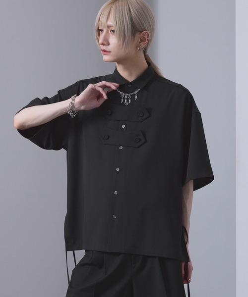 EMMA CLOTHES(エマクローズ)の「front button shirt / フロントボタンシャツ【黒色コラボ】(シャツ/ブラウス・メンズ・ブラック/ホワイト・S/M)」の21枚目の写真