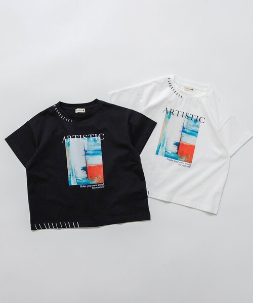 BRANSHES（ブランシェス）の「フォトグラフィック半袖Tシャツ（Tシャツ/カットソー・キッズ・アイボリー/ブラック・100/150/130/140/120/110）」の3枚目の写真
