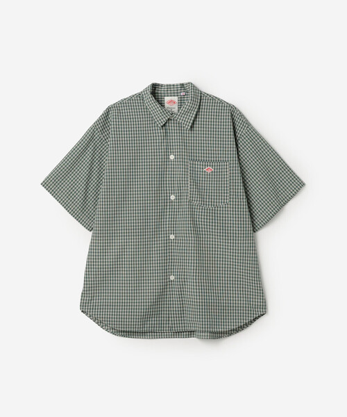 DANTON（ダントン）の「DANTON | ボイルポプリン 半袖ワークシャツ MEN（シャツ/ブラウス・メンズ・ブルー系その他5/グリーン系その他/グリーン系その他2・42/40）」の2枚目の写真