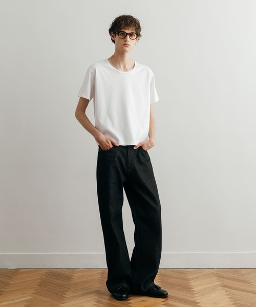 LURAKU】Loose Neck Cropped Tee / ルーズネッククロップドTシャツ(T LURAKU】Loose Neck Cropped Tee / ルーズネッククロップドTシャツ(T