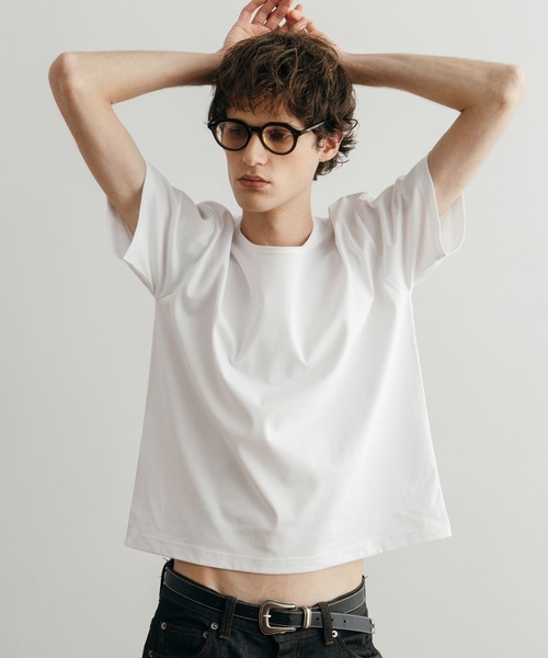 LURAKU】Loose Neck Cropped Tee / ルーズネッククロップドTシャツ（T
