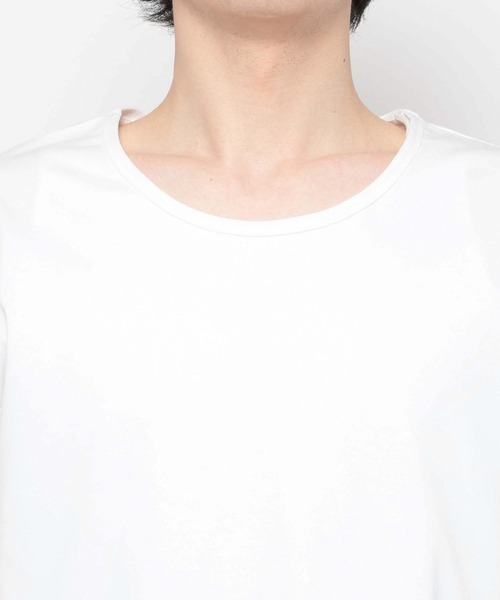 LURAKU（ルラク）の「【LURAKU】Loose Neck Cropped Tee / ルーズネッククロップドTシャツ（Tシャツ/カットソー・メンズ・ブラック/オフホワイト・S/M/L）」の18枚目の写真