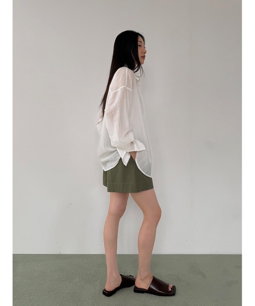 Didot.showroom（ディドット ショールーム）の「シルキーストライプシャツ（シャツ/ブラウス・レディース・グレー/ピンク/アイボリー・FREE）」の18枚目の写真
