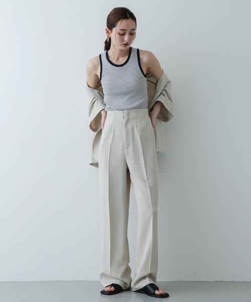 SENSE OF PLACE by URBAN RESEARCH（センスオブプレイスバイアーバンリサーチ）の「『別注』Healthknit×SENSE OF PLACE ボーダータンクトップ（タンクトップ・レディース・イエロー系その他/ホワイト系その他/ブルー系その他・ONE）」の8枚目の写真