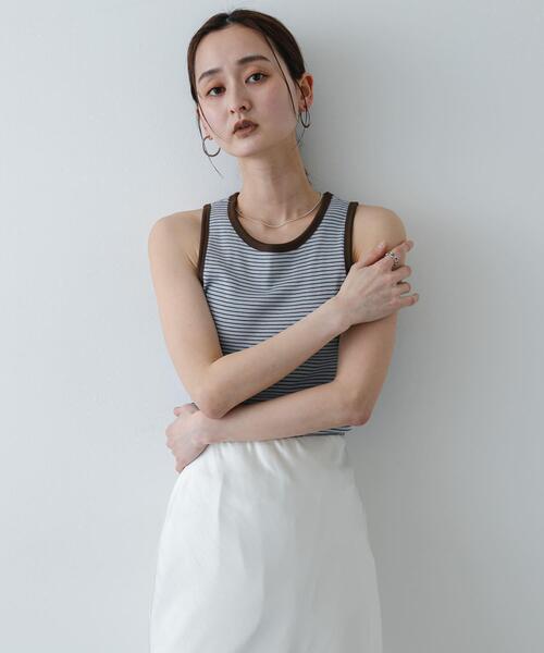 SENSE OF PLACE by URBAN RESEARCH（センスオブプレイスバイアーバンリサーチ）の「『別注』Healthknit×SENSE OF PLACE ボーダータンクトップ（タンクトップ・レディース・イエロー系その他/ホワイト系その他/ブルー系その他・ONE）」の13枚目の写真