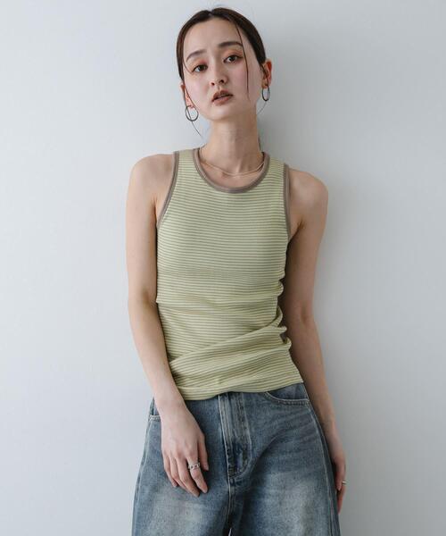 connseボーダータンクトップ 別注』Healthknit×SENSE OF PLACE ボーダータンクトップ（タンクトップ トップス