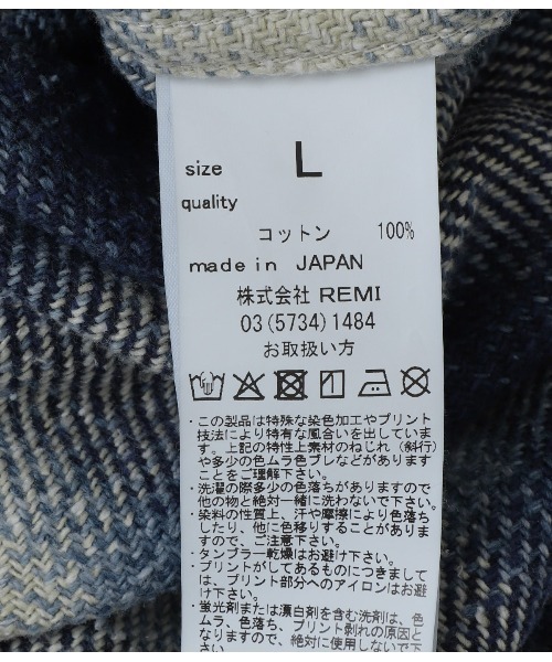 REMI RELIEF NAVY LABEL（レミレリーフネイビーレーベル）の「REMI RELIEF NAVY LABEL / レミレリーフ ネイビーレーベル：ジャズネップチェックSH：RN29373072AK[STD]（シャツ/ブラウス・メンズ・ブルー・L/M）」の3枚目の写真