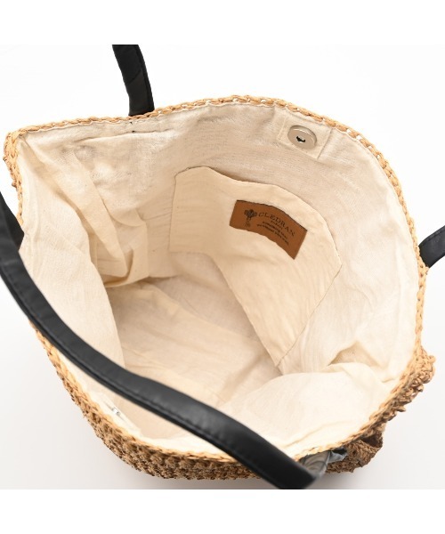 CLEDRAN(クレドラン)の「【ペーパー × 羊革】CL3958 HAND&WORK PAPER SIDE PATTERN TOTE(かごバッグ・レディース・ブラック/ダークベージュ・FREE)」の8枚目の写真