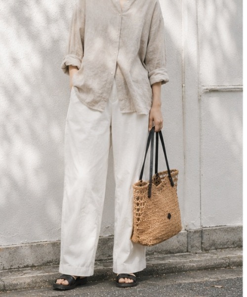 CLEDRAN(クレドラン)の「【ペーパー × 羊革】CL3958 HAND&WORK PAPER SIDE PATTERN TOTE(かごバッグ・レディース・ブラック/ダークベージュ・FREE)」の15枚目の写真