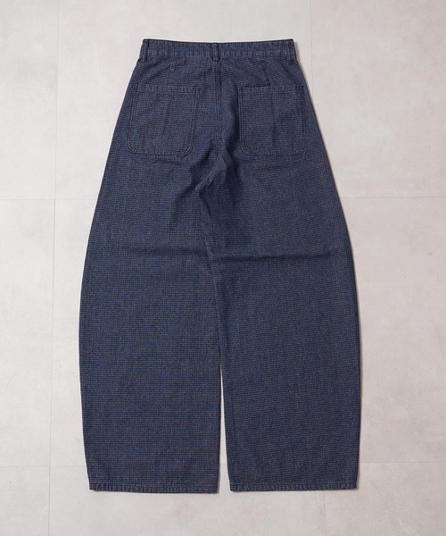 1111clothing(ワンフォークロージング)の「リップデニム&ヒッコリー バレルレッグパンツ / Rip Denim & Hickory Barrel-Leg Pants(デニムパンツ・メンズ・ワンウォッシュ/ネイビー・L/M/S)」の15枚目の写真