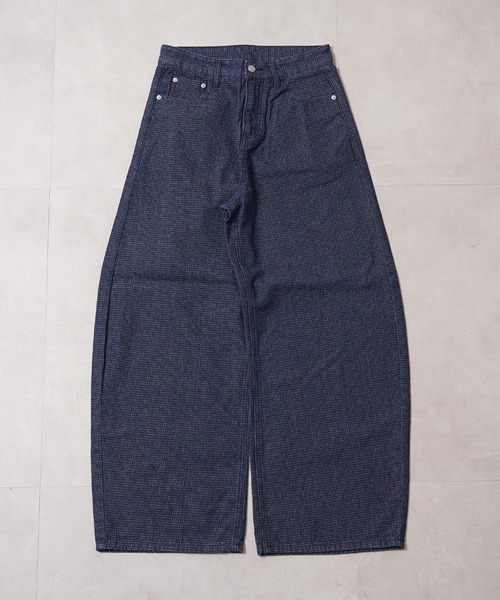 1111clothing(ワンフォークロージング)の「リップデニム&ヒッコリー バレルレッグパンツ / Rip Denim & Hickory Barrel-Leg Pants(デニムパンツ・メンズ・ワンウォッシュ/ネイビー・L/M/S)」の14枚目の写真