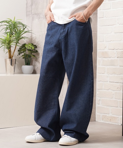 1111clothing(ワンフォークロージング)の「リップデニム&ヒッコリー バレルレッグパンツ / Rip Denim & Hickory Barrel-Leg Pants(デニムパンツ・メンズ・ワンウォッシュ/ネイビー・L/M/S)」の16枚目の写真