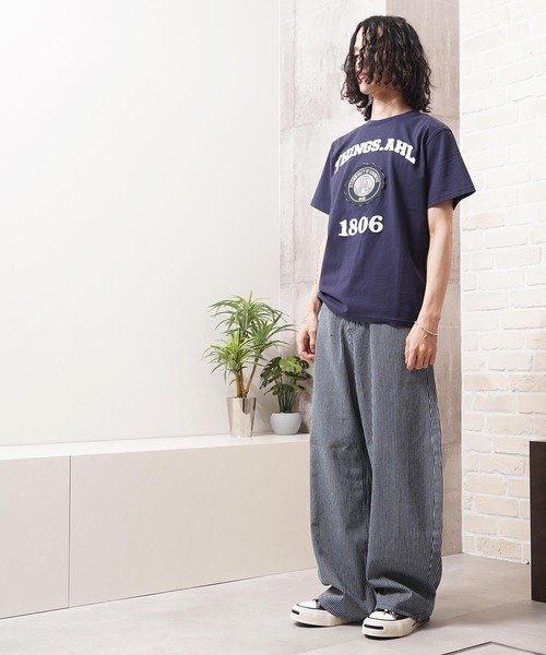 1111clothing(ワンフォークロージング)の「リップデニム&ヒッコリー バレルレッグパンツ / Rip Denim & Hickory Barrel-Leg Pants(デニムパンツ・メンズ・ワンウォッシュ/ネイビー・L/M/S)」の12枚目の写真