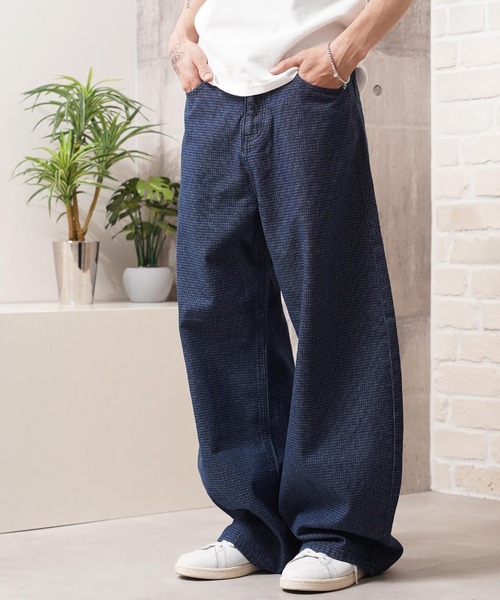 1111clothing(ワンフォークロージング)の「リップデニム&ヒッコリー バレルレッグパンツ / Rip Denim & Hickory Barrel-Leg Pants(デニムパンツ・メンズ・ワンウォッシュ/ネイビー・L/M/S)」の20枚目の写真