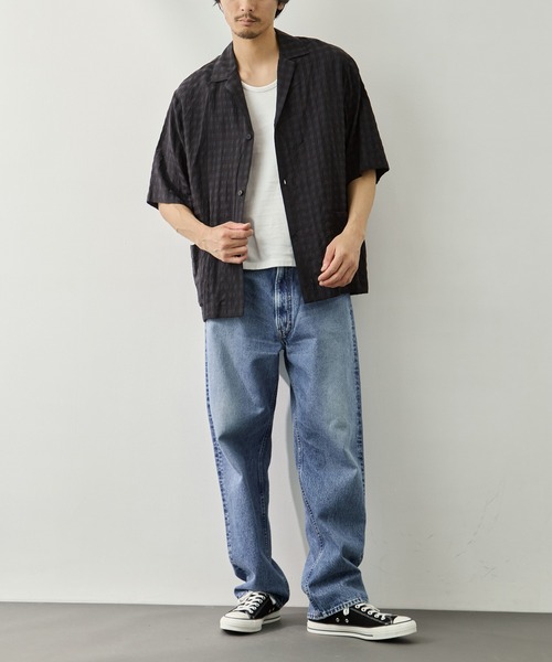 CITY TOKYO(シティトウキョウ)の「【CITY TOKYO】ギンガムサッカー シャツジャケット(シャツ/ブラウス・メンズ・ブラック/チェック・1/2)」の4枚目の写真
