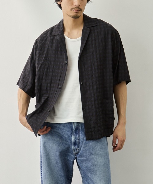 CITY TOKYO(シティトウキョウ)の「【CITY TOKYO】ギンガムサッカー シャツジャケット(シャツ/ブラウス・メンズ・ブラック/チェック・1/2)」の5枚目の写真