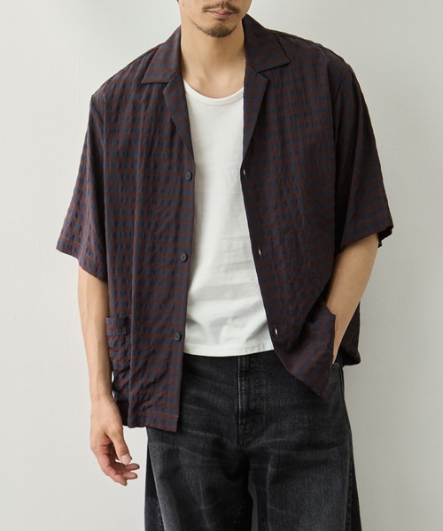 CITY TOKYO(シティトウキョウ)の「【CITY TOKYO】ギンガムサッカー シャツジャケット(シャツ/ブラウス・メンズ・ブラック/チェック・1/2)」の10枚目の写真