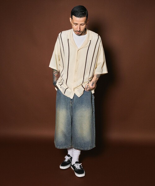 Subciety(サブサエティ)の「USA cotton denim shorts(デニムパンツ・メンズ・インディゴブルー/ブラック・MEDIUM/LARGE)」の16枚目の写真