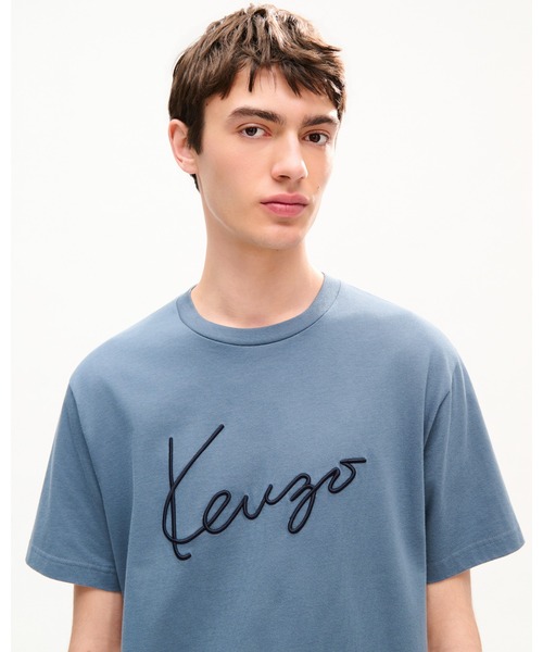 KENZO(ケンゾー)の「'KENZO Signature' エンブロイダリー Tシャツ イン コットン(Tシャツ/カットソー・メンズ・グレー系その他・MEDIUM/X-SMALL/LARGE/SMALL)」の1枚目の写真