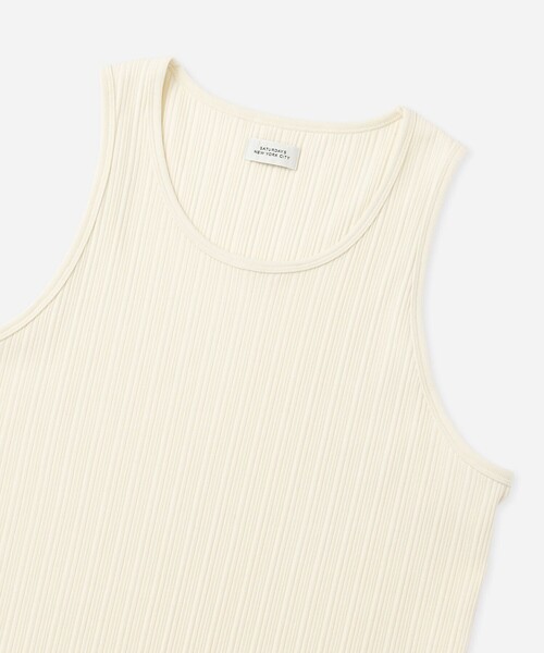 Saturdays NYC(サタデーズ ニューヨークシティ )の「Venice Rib Tank(タンクトップ・メンズ・チャコールグレー/キナリ/ブラック・L/M/S/XL)」の4枚目の写真
