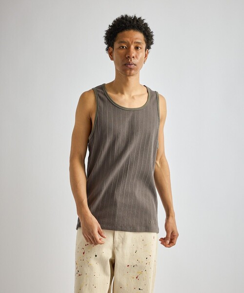 Saturdays NYC(サタデーズ ニューヨークシティ )の「Venice Rib Tank(タンクトップ・メンズ・チャコールグレー/キナリ/ブラック・L/M/S/XL)」の13枚目の写真