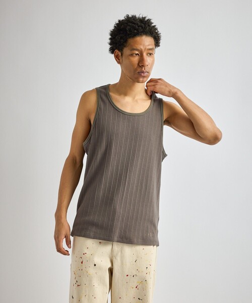 Saturdays NYC(サタデーズ ニューヨークシティ )の「Venice Rib Tank(タンクトップ・メンズ・チャコールグレー/キナリ/ブラック・L/M/S/XL)」の14枚目の写真