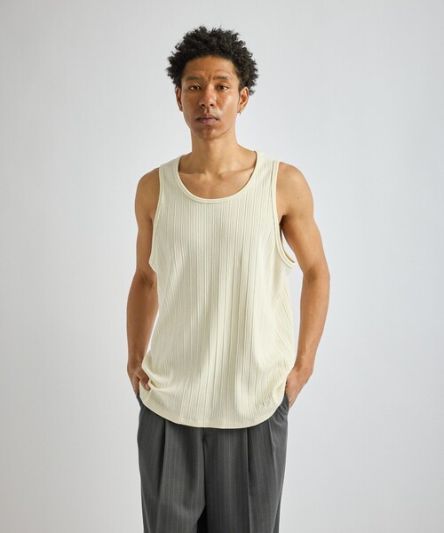 Saturdays NYC(サタデーズ ニューヨークシティ )の「Venice Rib Tank(タンクトップ・メンズ・チャコールグレー/キナリ/ブラック・L/M/S/XL)」の15枚目の写真