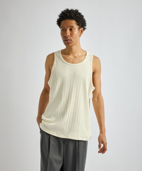 Saturdays NYC(サタデーズ ニューヨークシティ )の「Venice Rib Tank(タンクトップ・メンズ・チャコールグレー/キナリ/ブラック・L/M/S/XL)」の16枚目の写真