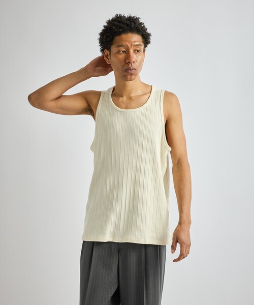 Saturdays NYC(サタデーズ ニューヨークシティ )の「Venice Rib Tank(タンクトップ・メンズ・チャコールグレー/キナリ/ブラック・L/M/S/XL)」の2枚目の写真