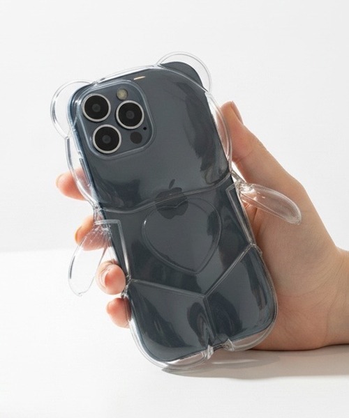 Fun & Daily(ファンアンドデイリー)の「Stand Bear iPhone Case 16 17 Pro ProMax / アイフォンケース(スマホケース/カバー・レディース・クリア/ブラック・iPhone 16 Pro Max/iPhone 16 Pro/iPhone 17 Pro/iPhone 17/iPhone 16/iPhone 17 Pro Max)」の1枚目の写真