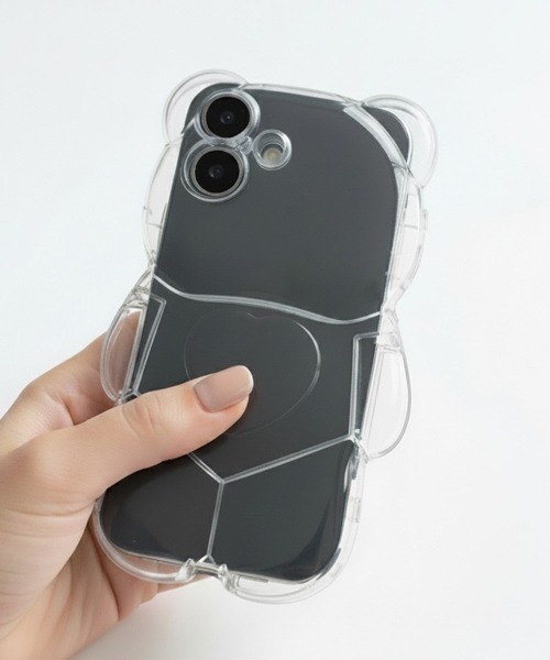 Fun & Daily(ファンアンドデイリー)の「Stand Bear iPhone Case 16 17 Pro ProMax / アイフォンケース(スマホケース/カバー・レディース・クリア/ブラック・iPhone 16 Pro Max/iPhone 16 Pro/iPhone 17 Pro/iPhone 17/iPhone 16/iPhone 17 Pro Max)」の5枚目の写真