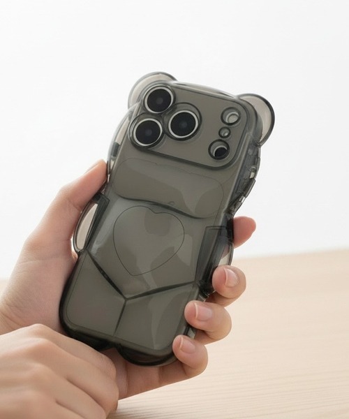 Fun & Daily(ファンアンドデイリー)の「Stand Bear iPhone Case 16 17 Pro ProMax / アイフォンケース(スマホケース/カバー・レディース・クリア/ブラック・iPhone 16 Pro Max/iPhone 16 Pro/iPhone 17 Pro/iPhone 17/iPhone 16/iPhone 17 Pro Max)」の6枚目の写真