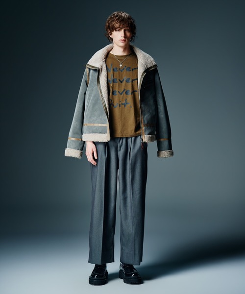 glamb（グラム）の「Never Quit Cutsew / ネバークイットカットソー（Tシャツ/カットソー・メンズ・ホワイト/ブラック/カーキ・S/M/L）」の6枚目の写真