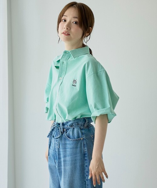 coen(コーエン)の「アニマル刺繍オックス半袖シャツ(シャツ/ブラウス・メンズ・ライム/ライトブルー/ホワイト・S/M/L/XL)」の7枚目の写真