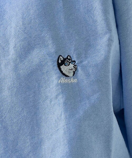 coen(コーエン)の「アニマル刺繍オックス半袖シャツ(シャツ/ブラウス・メンズ・ライム/ライトブルー/ホワイト・S/M/L/XL)」の17枚目の写真