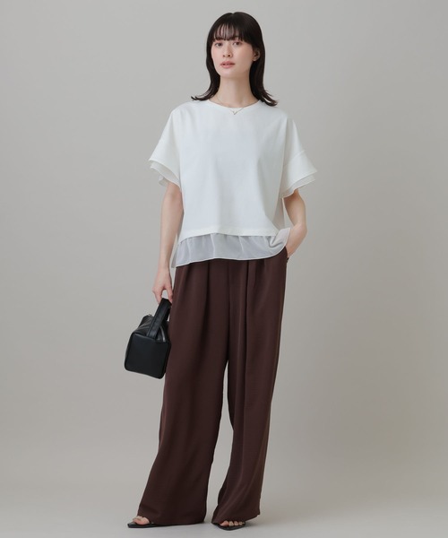 LAKOLE(ラコレ)の「<接触冷感>シアー切替T / 668342(Tシャツ/カットソー・レディース・オフホワイト/ブラック/チャコール/ホワイト・FREE)」の10枚目の写真