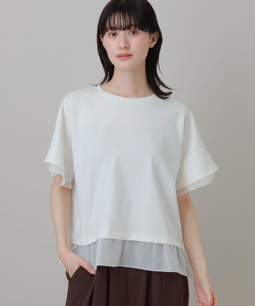 LAKOLE(ラコレ)の「<接触冷感>シアー切替T / 668342(Tシャツ/カットソー・レディース・オフホワイト/ブラック/チャコール/ホワイト・FREE)」の14枚目の写真